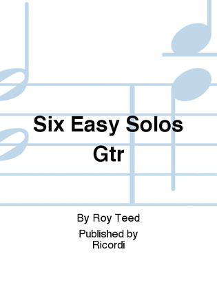 Book cover for Six Easy Solos Gtr