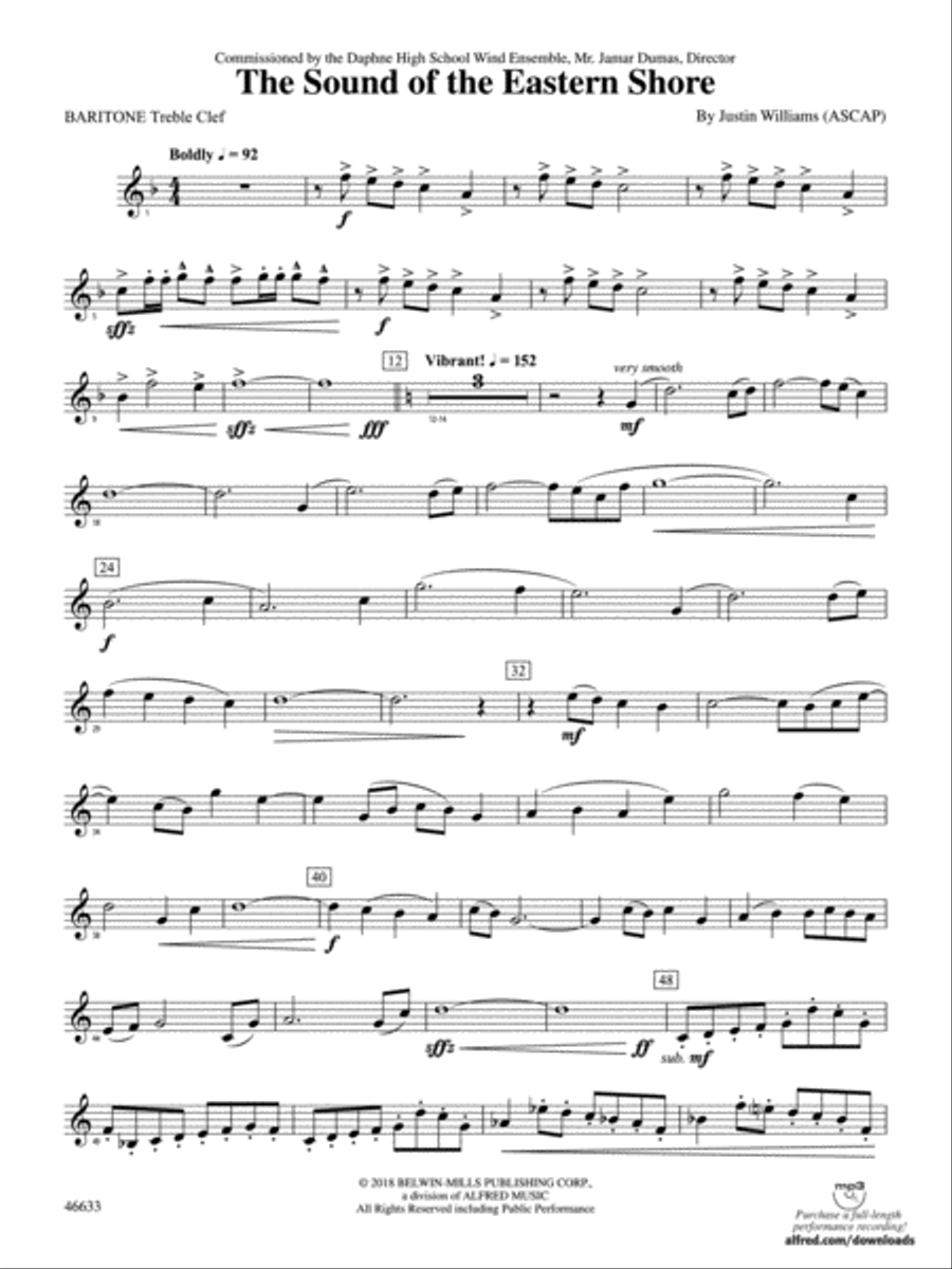 The Sound of the Eastern Shore: Baritone T.C. Concert Band scores gallery preview page 1