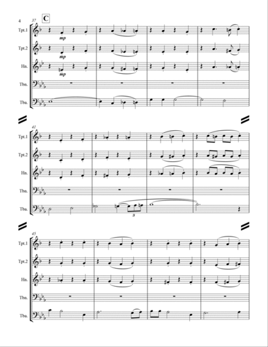 A Pretty Girl is Like a Melody (for Brass Quintet) Brass Quintet scores gallery preview page 5