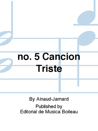 Book cover for no. 5 Cancion Triste