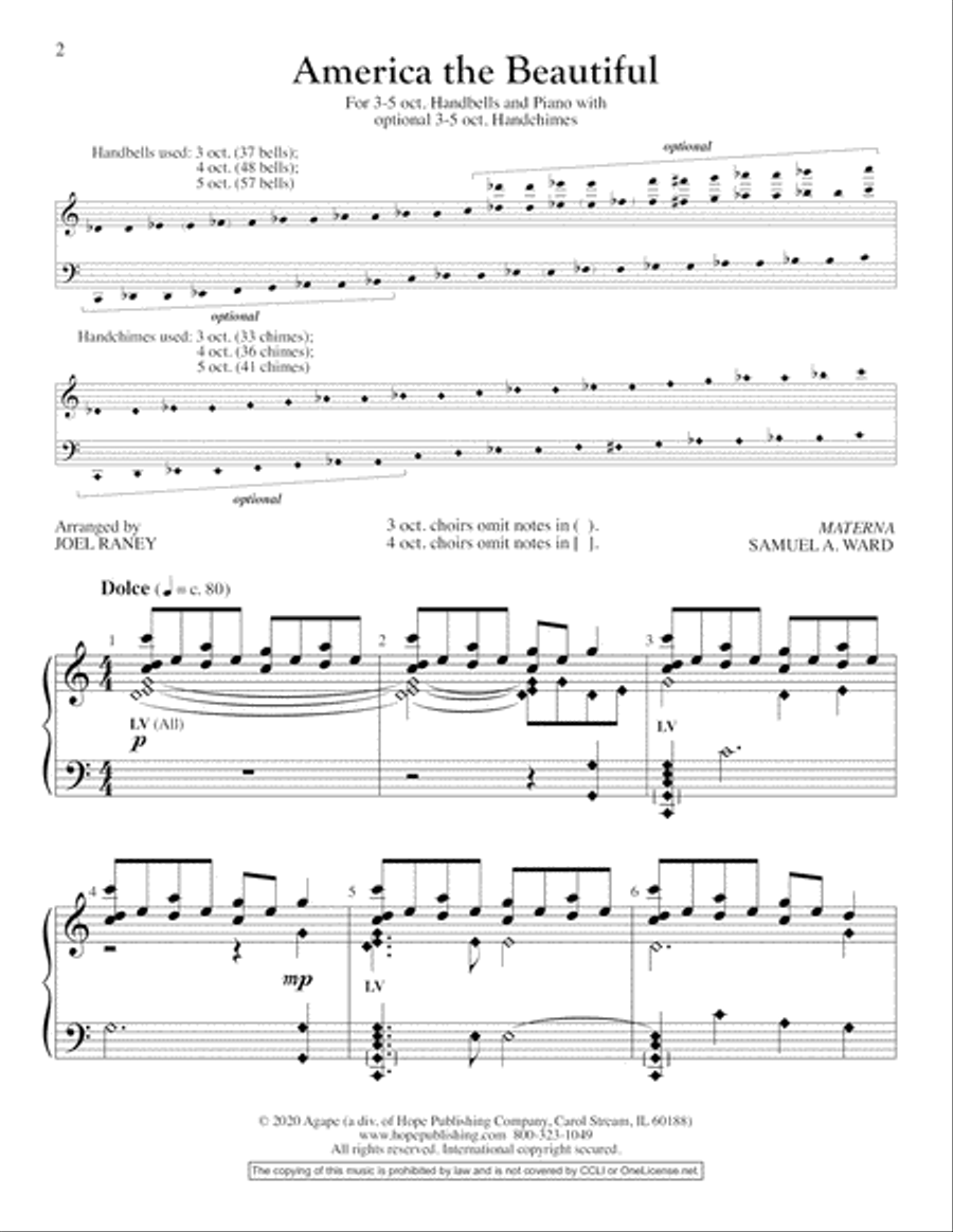 America the Beautiful America the Beautiful 5-Octaves scores gallery preview page 2
