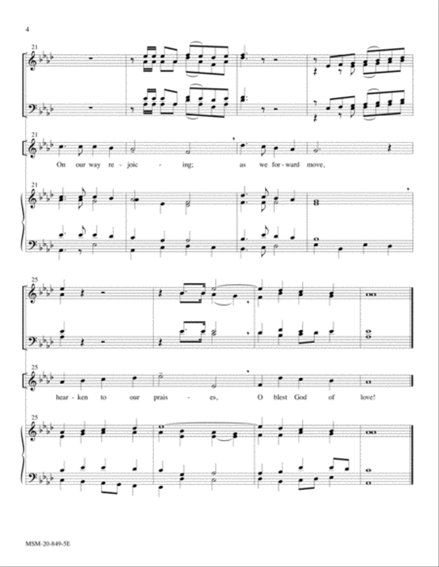 On Our Way Rejoicing (Hermas) 4-Part scores gallery preview page 4