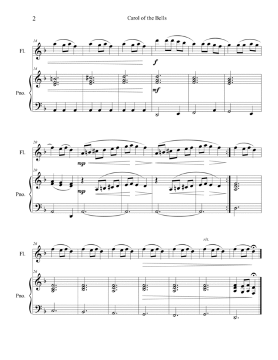 10 Christmas Solos for Flute with Piano Accompaniment (Vol. 3) Flute Solo scores gallery preview page 4