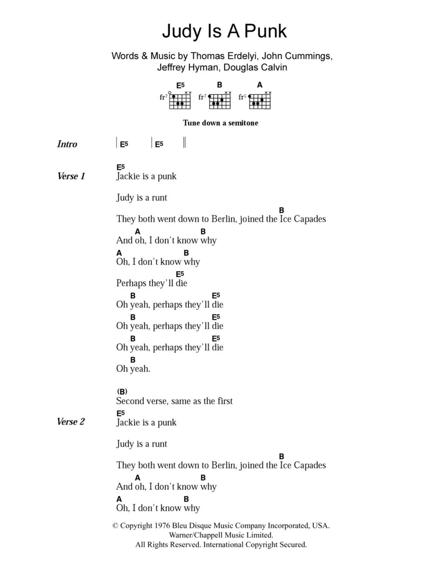 Judy Is A Punk Judy Is A Punk Acoustic Guitar scores gallery preview page 1