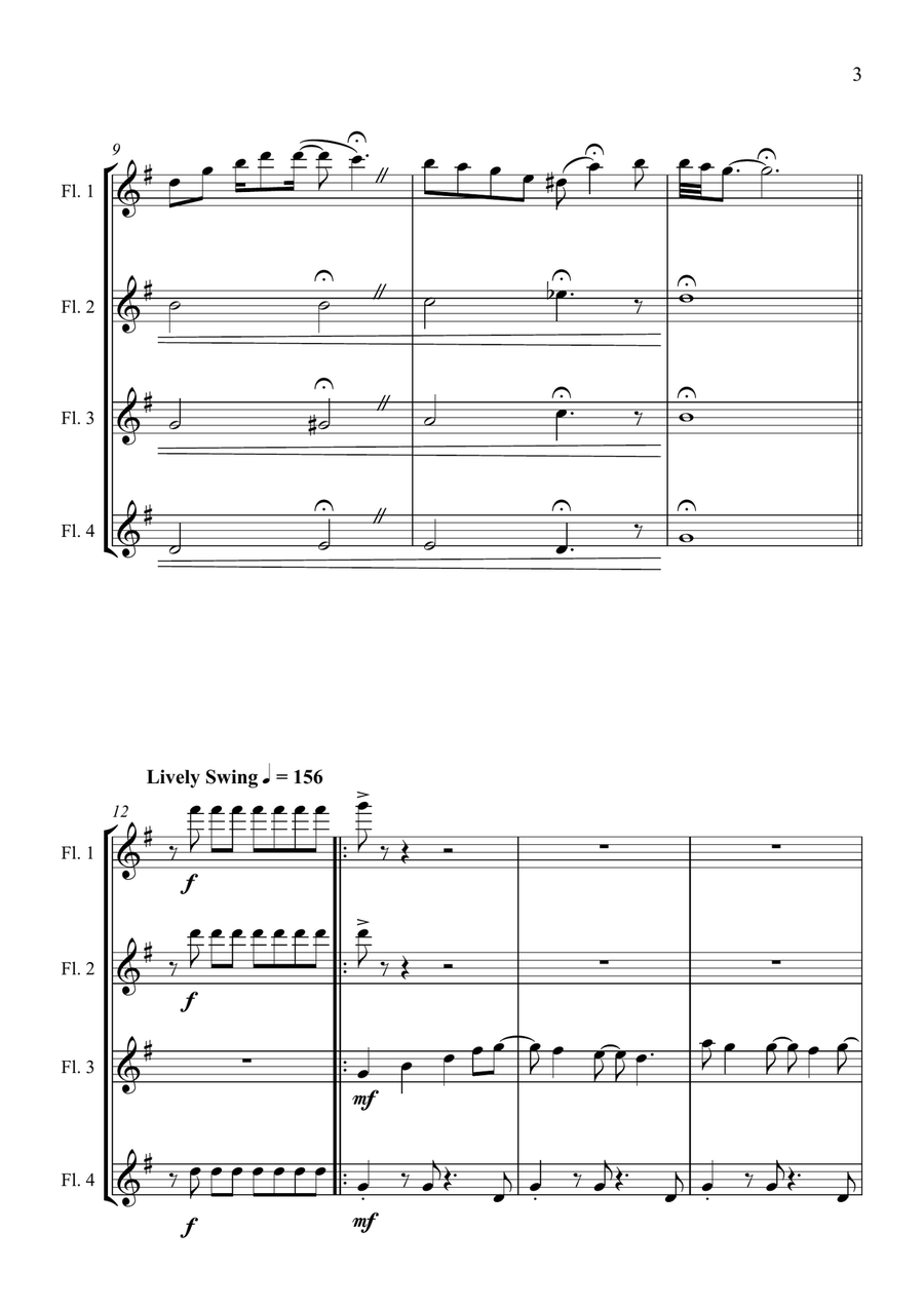 All I Want For Christmas Is You Flute Quartet scores gallery preview page 3