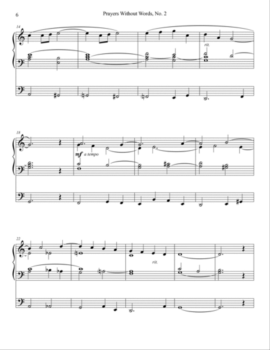 Prayers Without Words, Nos. 1-5 - Organ Book Organ Solo scores gallery preview page 6