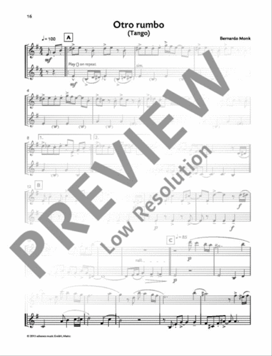 Otro rumbo Saxophone Duet scores gallery preview page 2