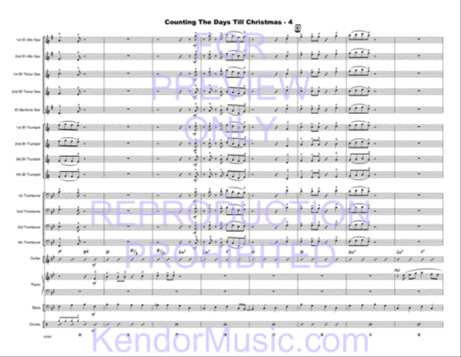Counting The Days Till Christmas (Full Score) Jazz Ensemble scores gallery preview page 5