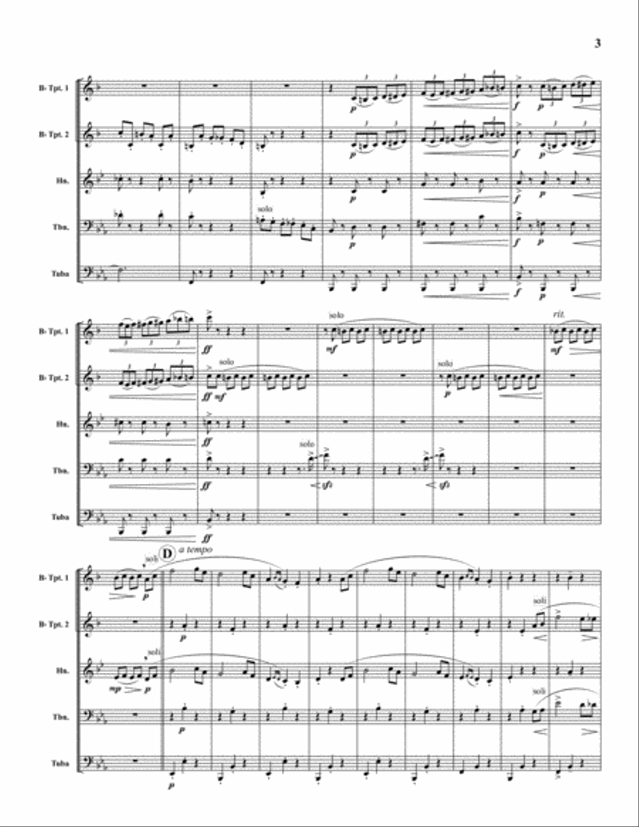 Valse Lente Brass Quintet scores gallery preview page 4