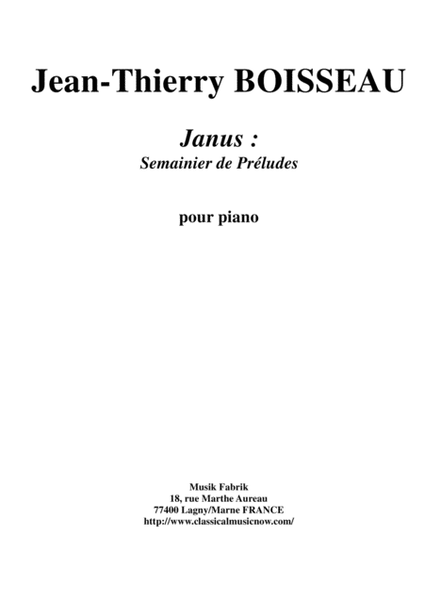 Jean-Thierry Boisseau: Janus: Semainier de Préludes for piano