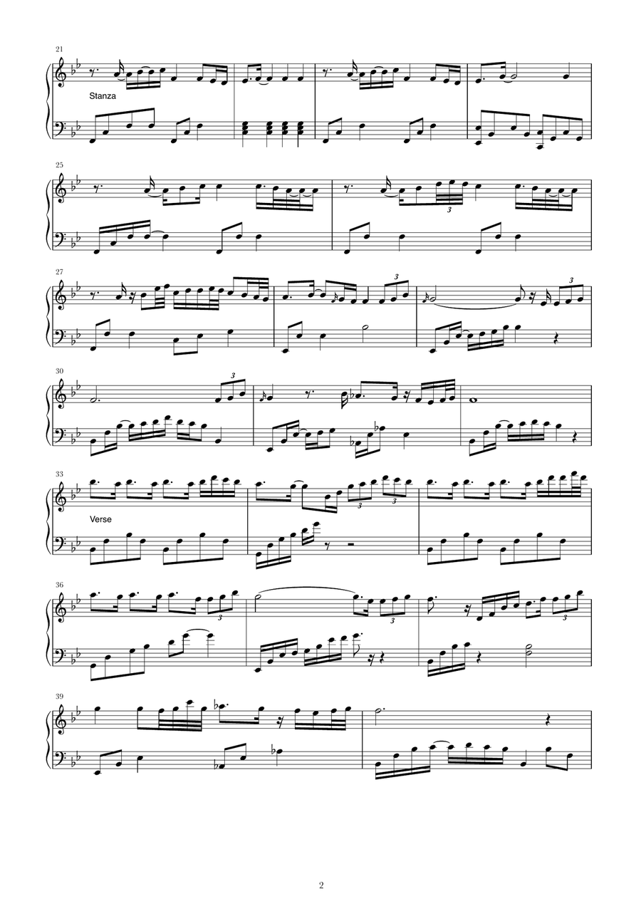 Kal Ho Naa Ho Sad Piano Solo scores gallery preview page 2