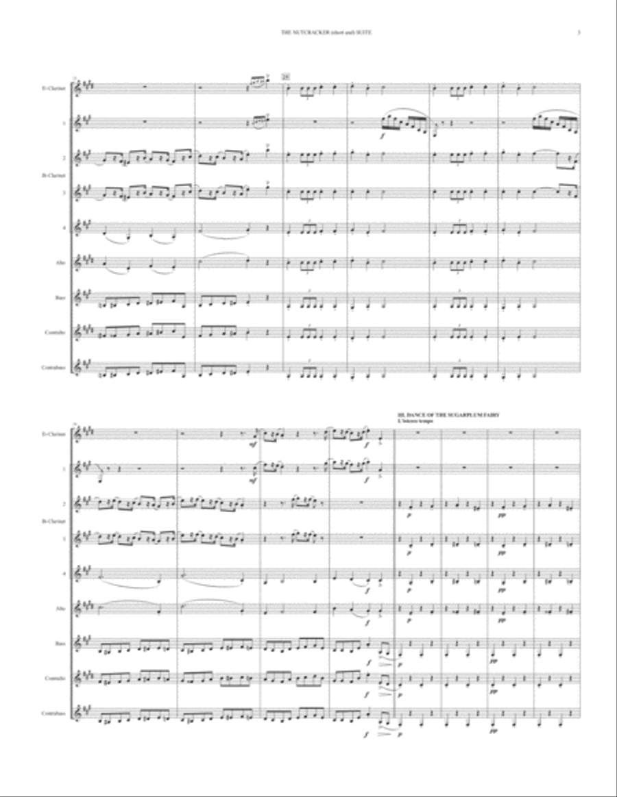 THE NUTCRACKER (short and) SUITE (for Clarinet Choir) Clarinet Choir scores gallery preview page 3