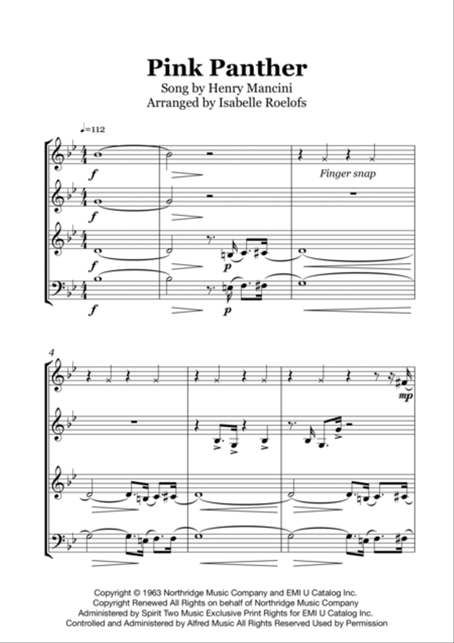 The Pink Panther Horn Solo scores gallery preview page 3