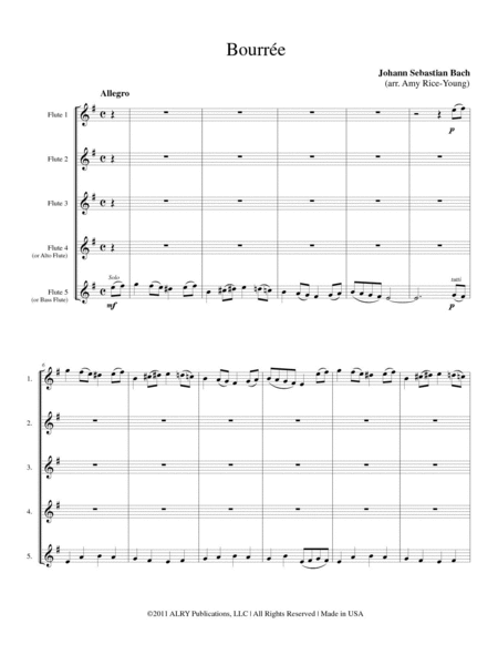 Bourrée for Flute Choir