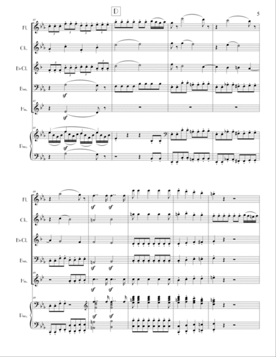 Overture to The Magic Flute (Die Zauberflöte), K. 620 Small Ensemble scores gallery preview page 6