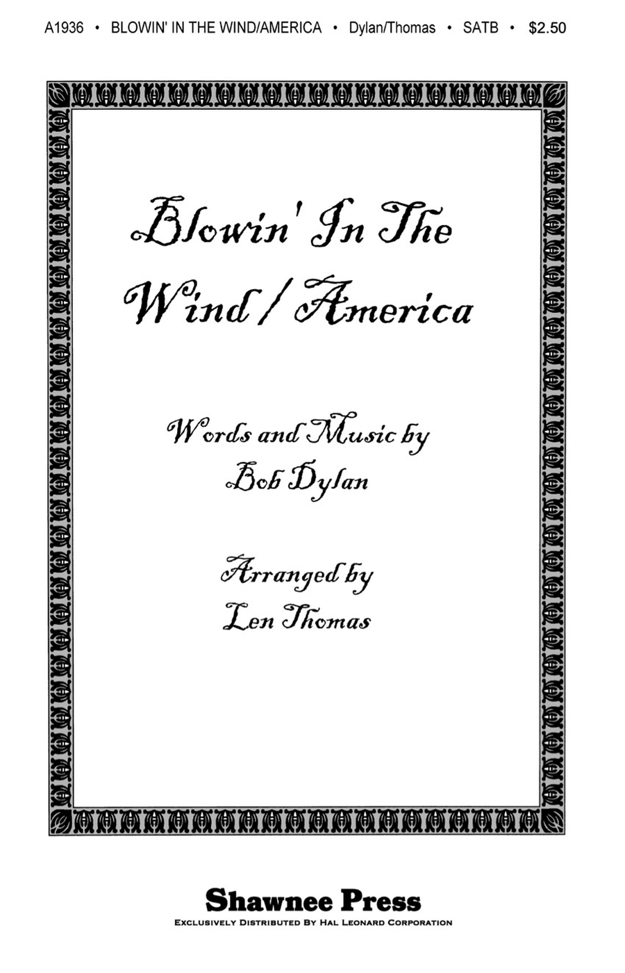 Blowin' in the Wind/America 4-Part scores gallery preview page 1