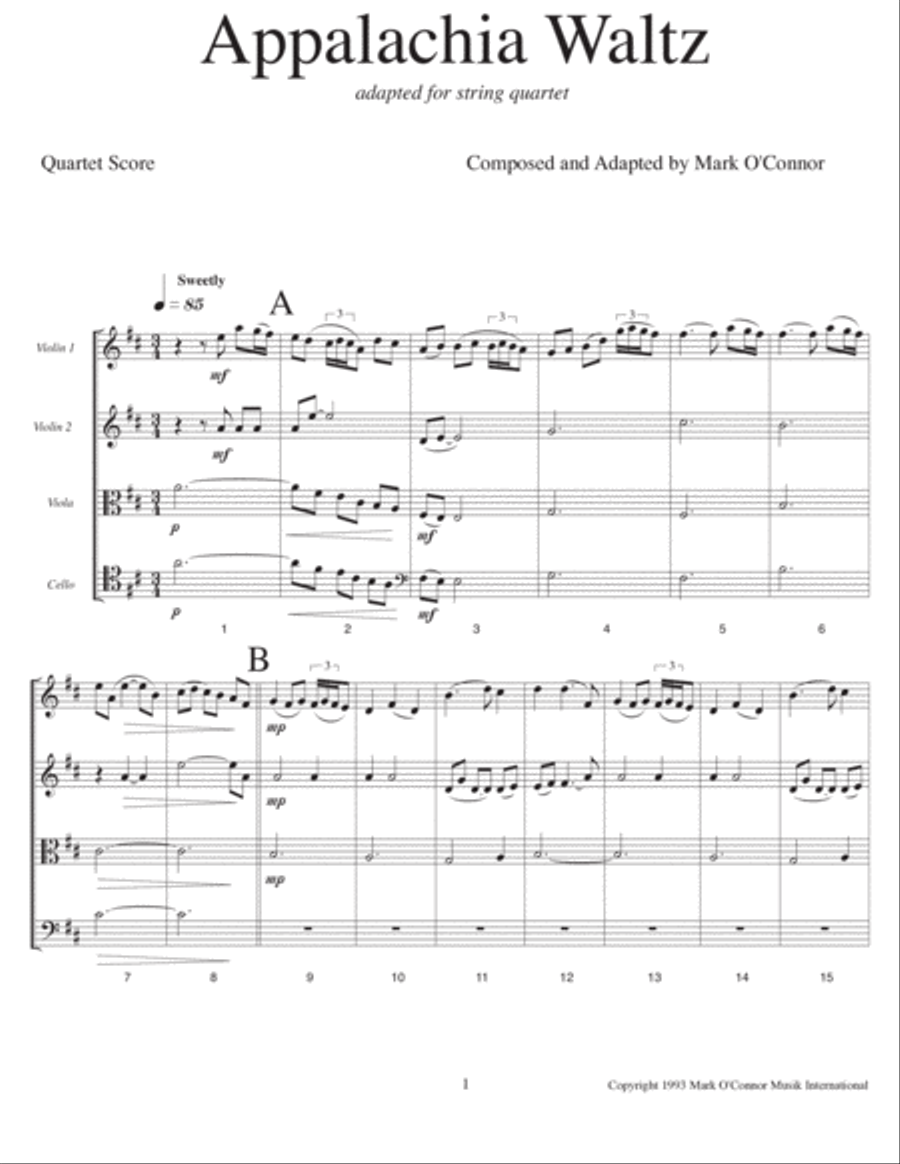 Appalachia Waltz (score - string quartet) String Quartet scores gallery preview page 4