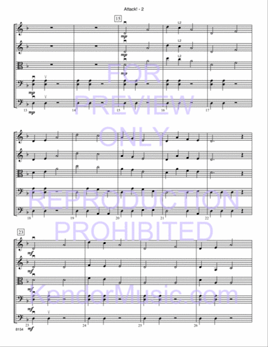 Attack! (Full Score) Attack! (Full Score) String Orchestra scores gallery preview page 3
