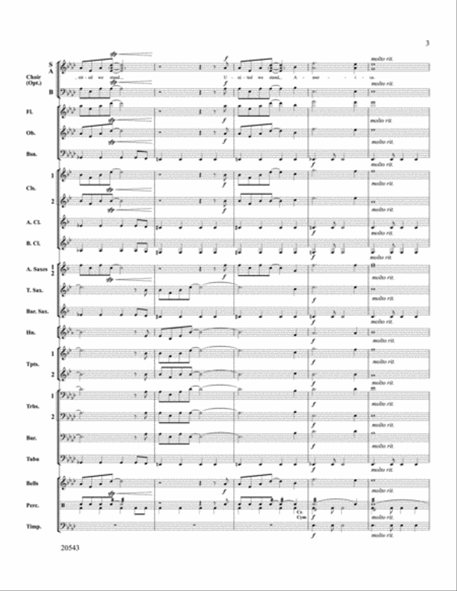 United We Stand (An American Medley) Concert Band scores gallery preview page 3