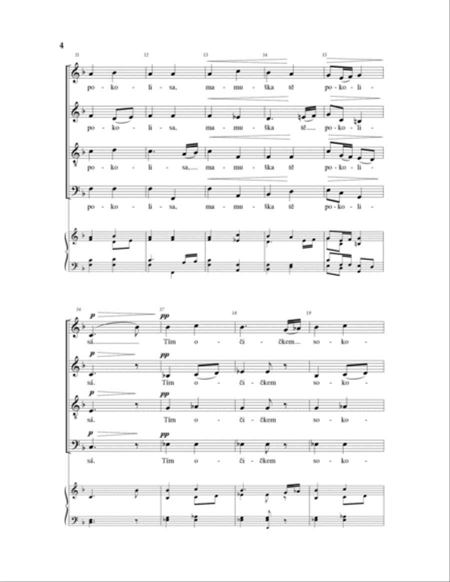 Ukolebavka (Lullaby) 4-Part scores gallery preview page 2