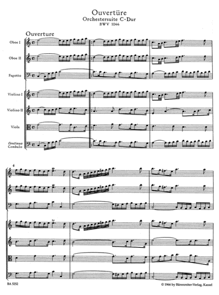 Ouverture (Orchestersuite) C major BWV 1066