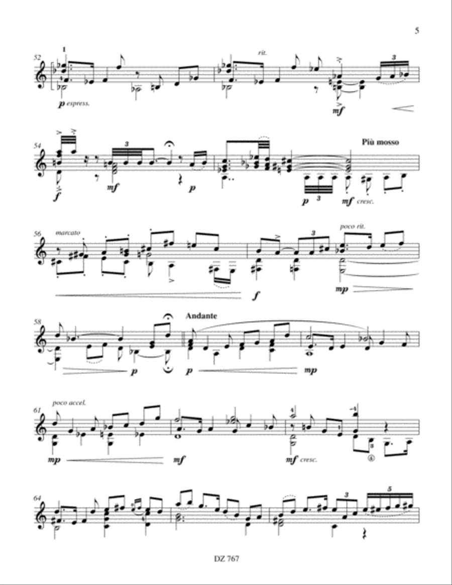 Fantasy on an Irish Melody Classical Guitar scores gallery preview page 5