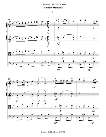Schubert: Moment Musicaux for String Quartet image number null
