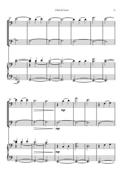 Clair de Lune by Debussy - Double Bass Duet with Piano image number null