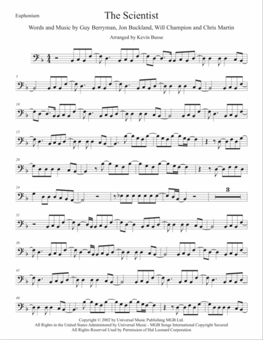 The Scientist Euphonium scores gallery preview page 1