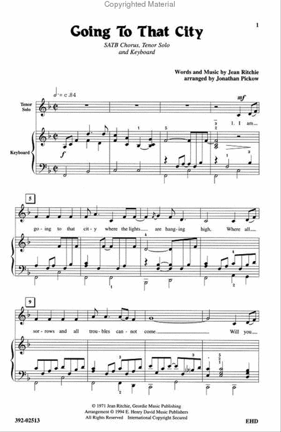 Going To That City Going To That City 4-Part scores gallery preview page 2