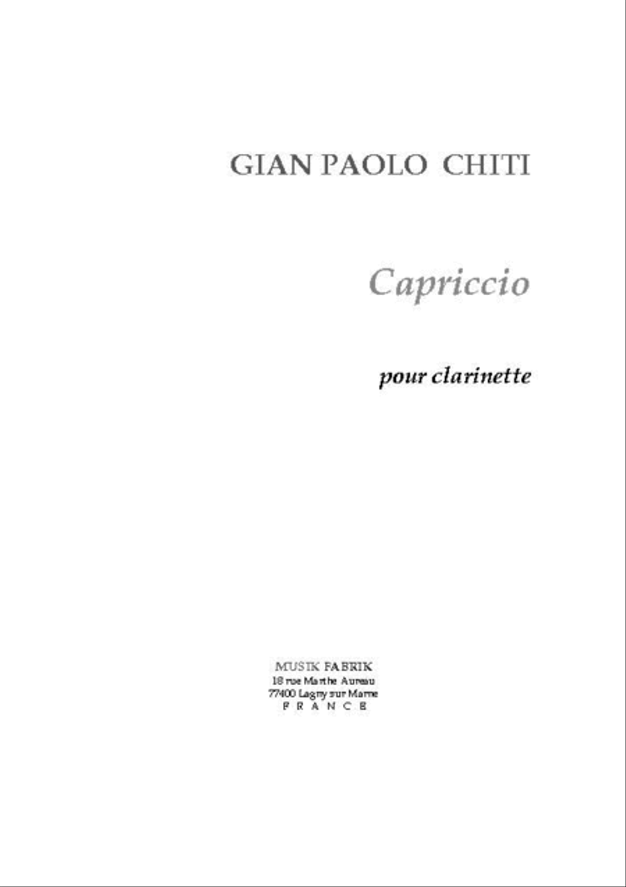 Capriccio Capriccio Clarinet Solo scores gallery preview page 1
