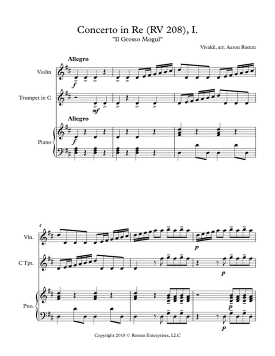 "Il Grosso Mogul", Concerto in Re (RV 208), I. Allegro