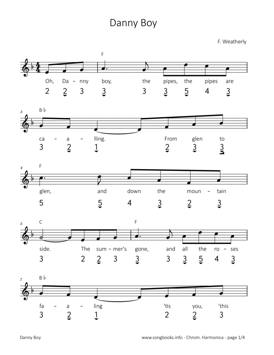 Danny Boy Harmonica scores gallery preview page 1