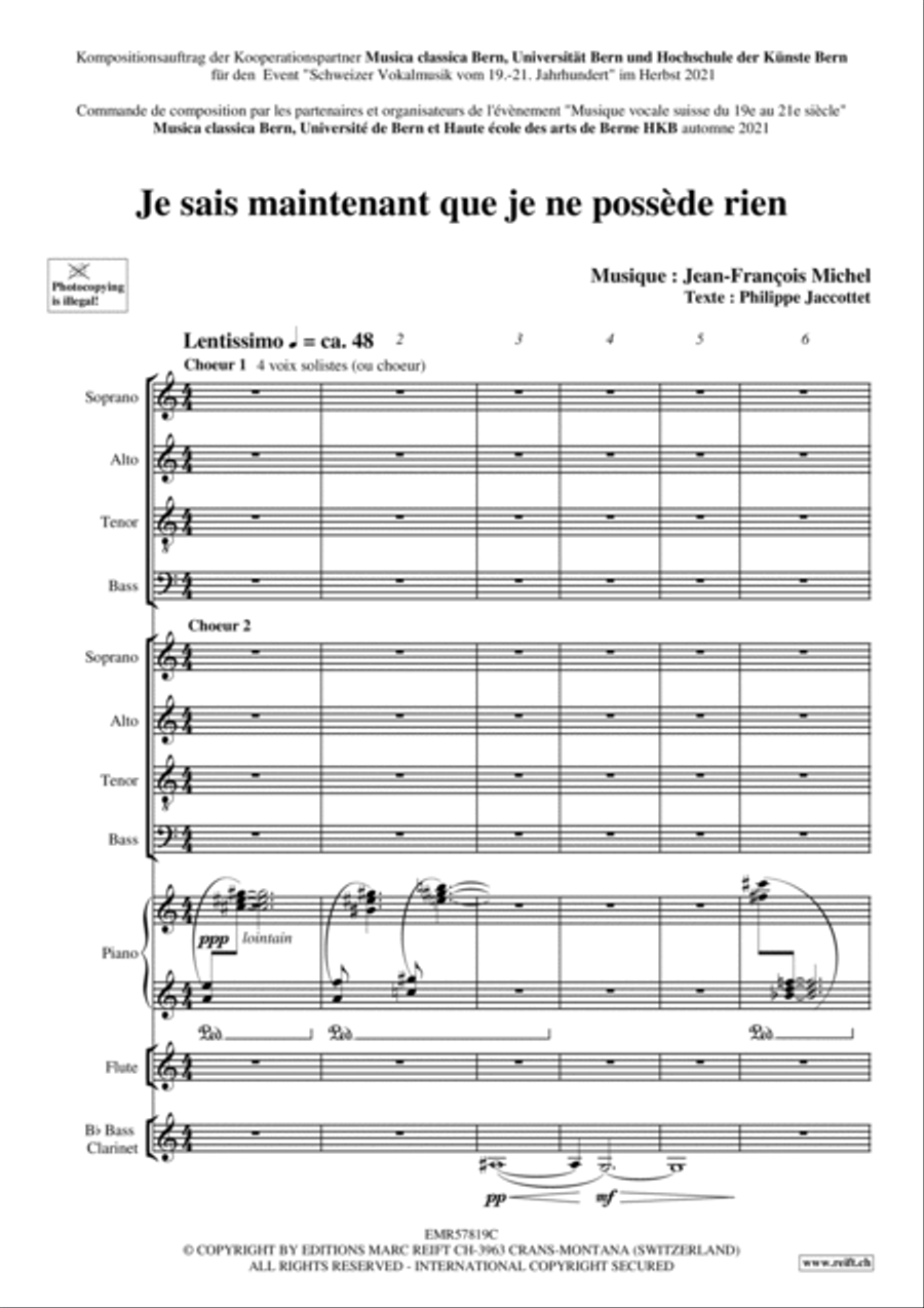 Je sais maintenant que je ne possede rien Mixed Choir scores gallery preview page 5