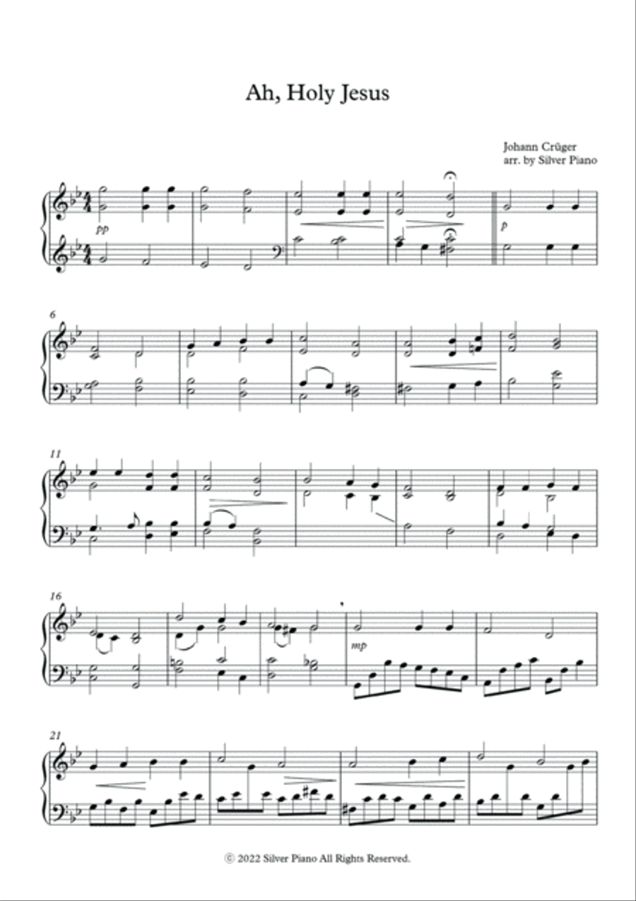 Ah, Holy Jesus (PIANO HYMN) Easy Piano scores gallery preview page 2