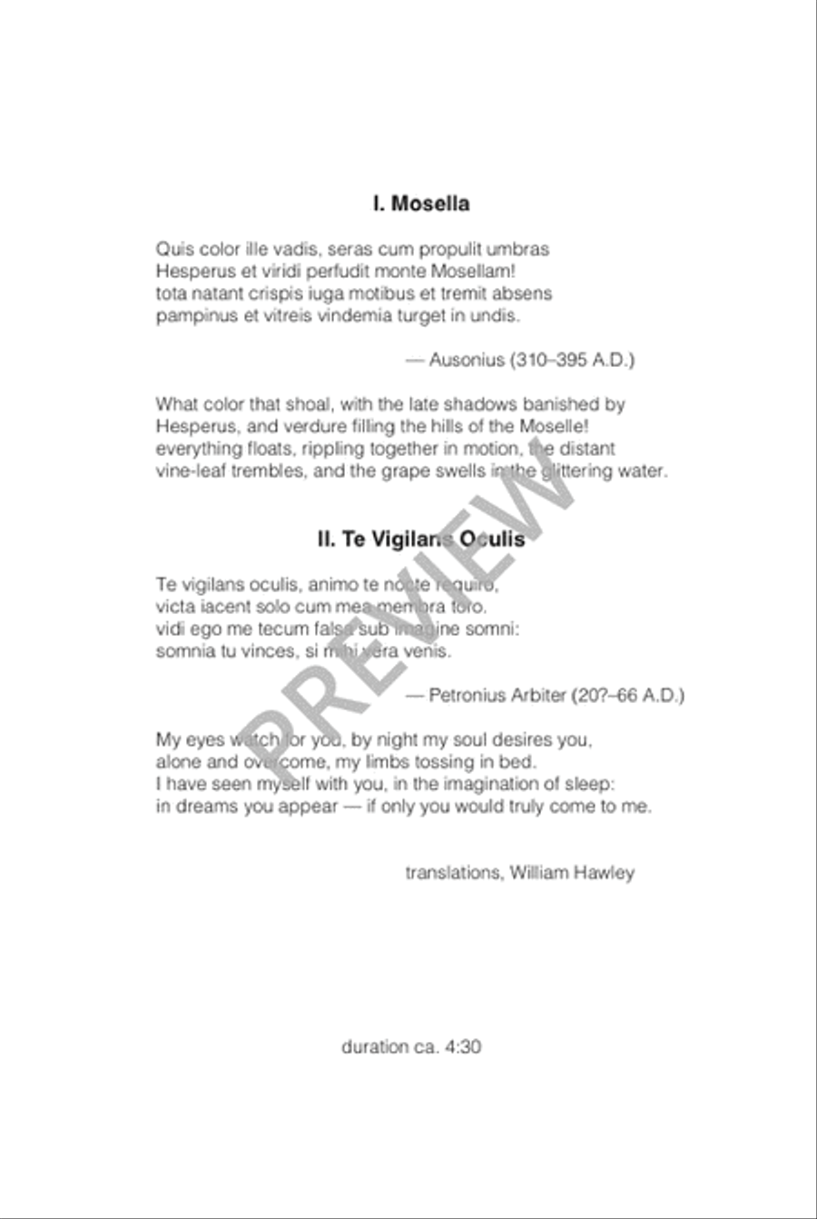 Two Motets (1. Mosella, 2. Te Vigilans Oculis) 4-Part scores gallery preview page 3