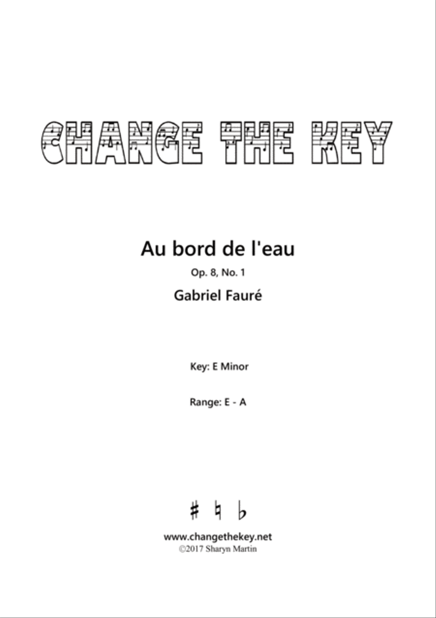 Au bord de l'eau - E Minor Voice Solo scores gallery preview page 1