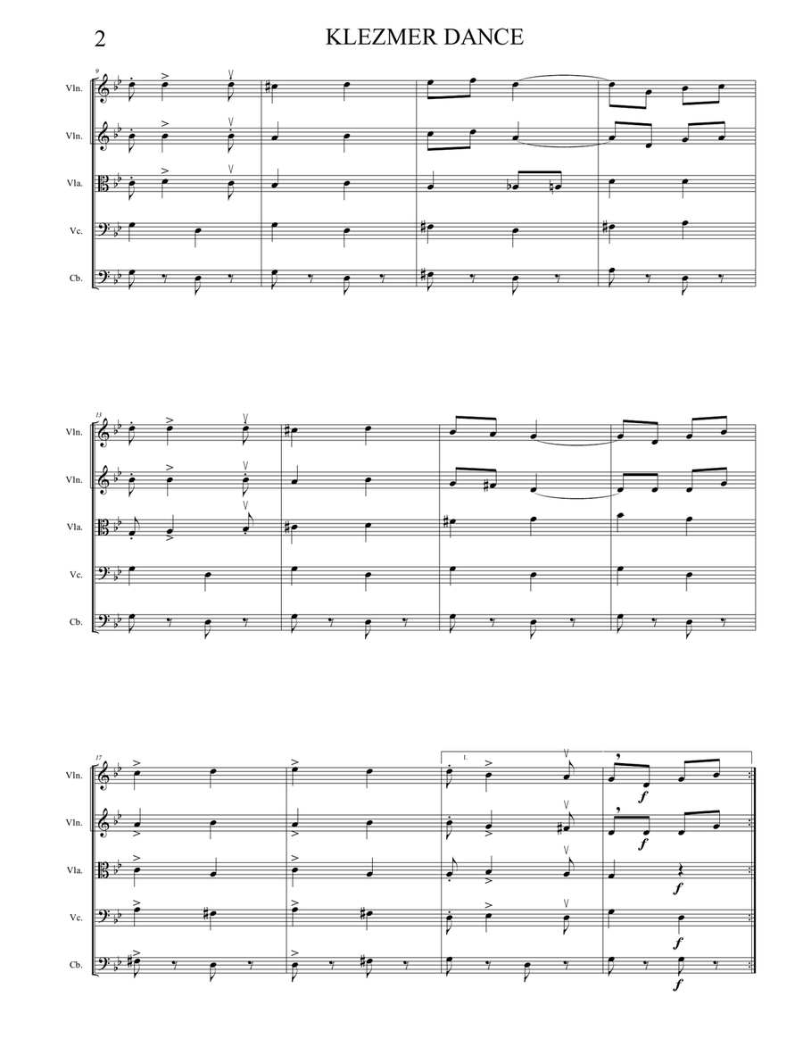 Klezmer Dance String Orchestra scores gallery preview page 3