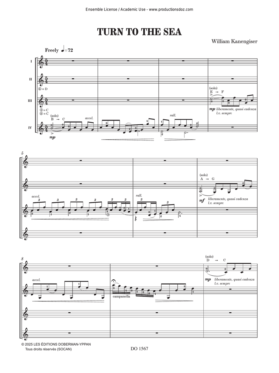 Turn to the Sea Guitar Ensemble scores gallery preview page 3