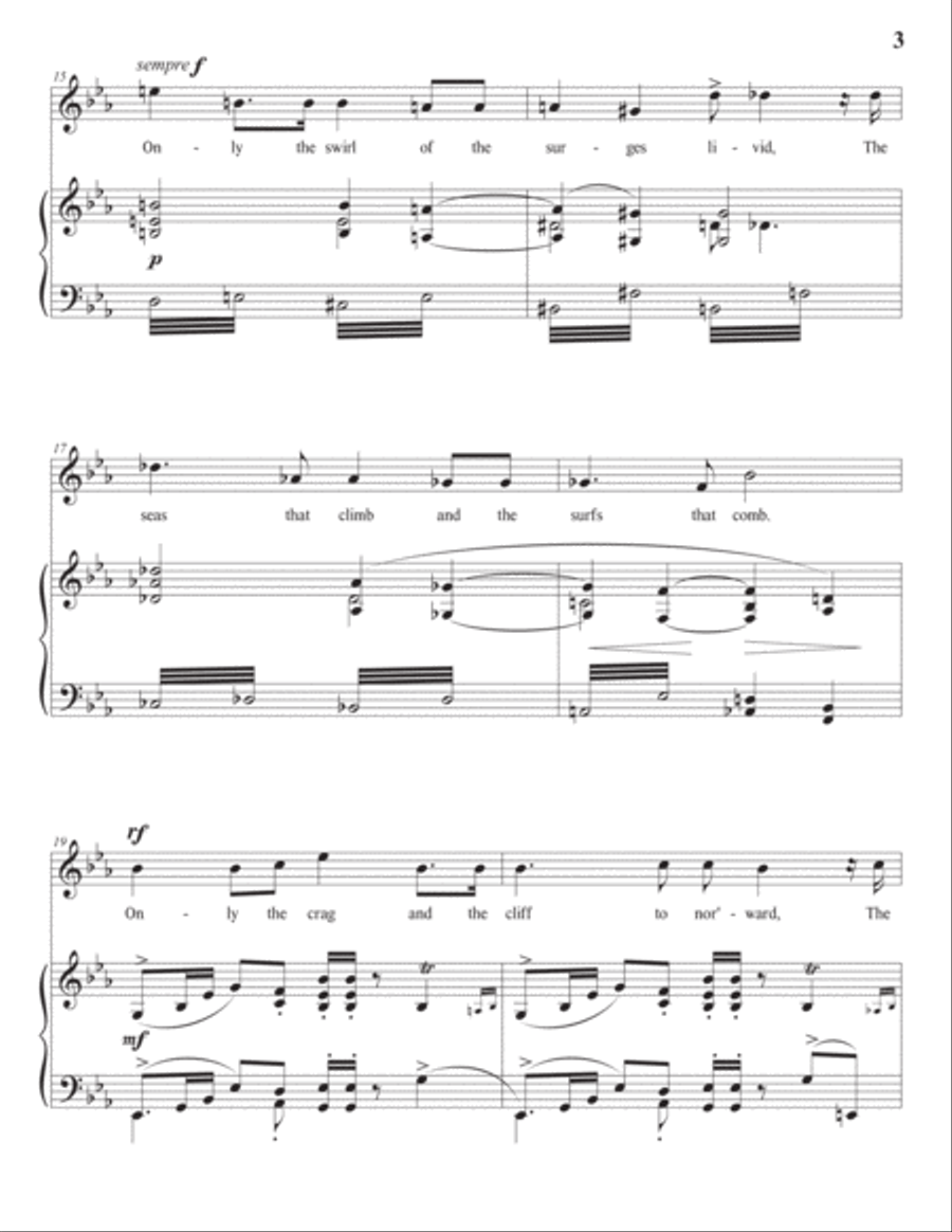 ELGAR: The Swimmer, Op. 37 no. 5 (transposed to E-flat major) Voice scores gallery preview page 4
