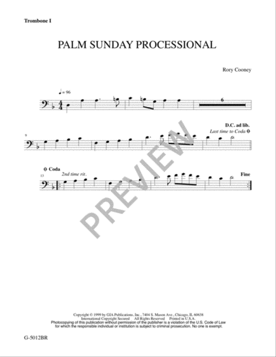Palm Sunday Processional - Brass Quartet edition Brass Quartet scores gallery preview page 4