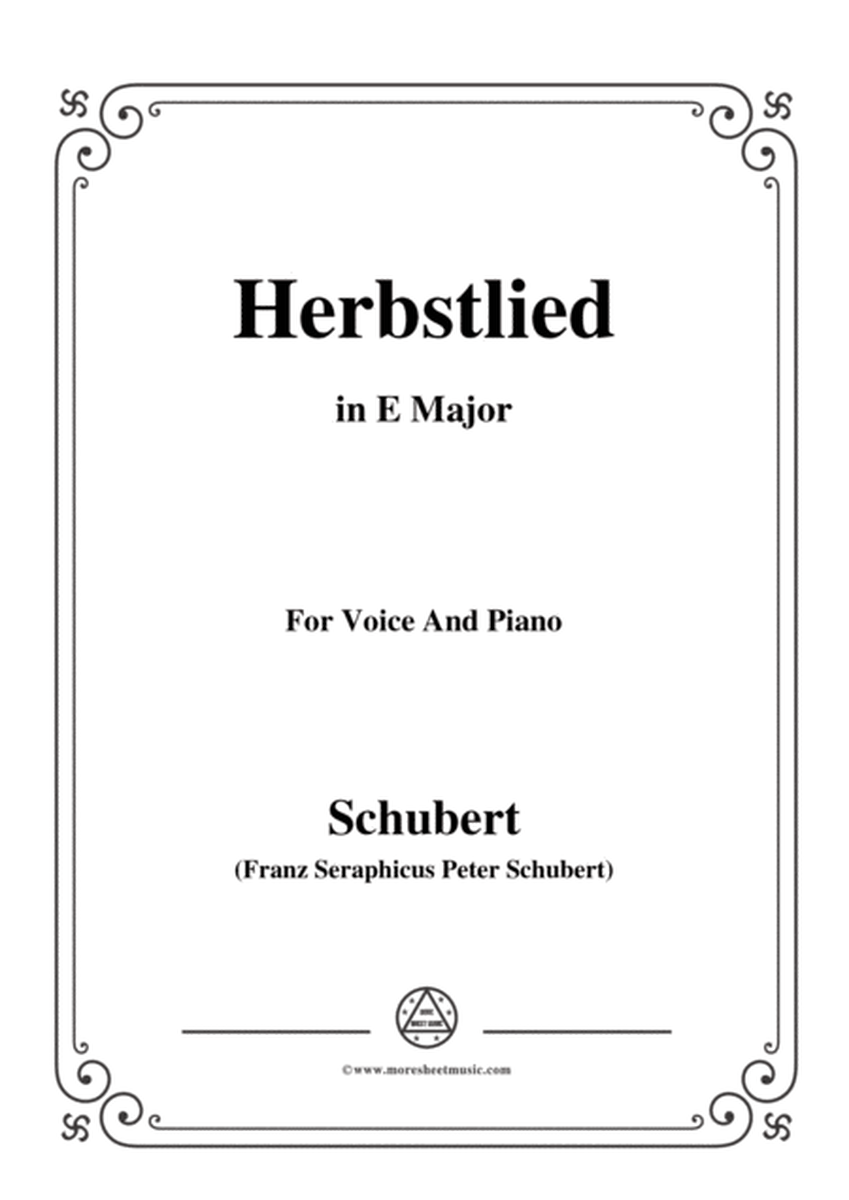 Schubert-Herbstlied,in E Major,for Voice and Piano image number null