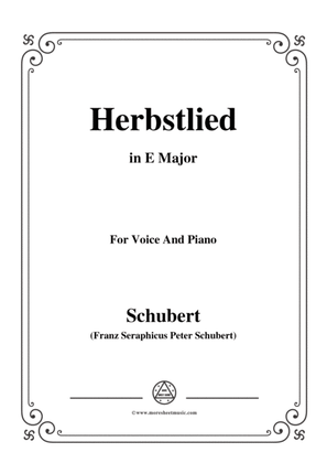 Schubert-Herbstlied,in E Major,for Voice and Piano