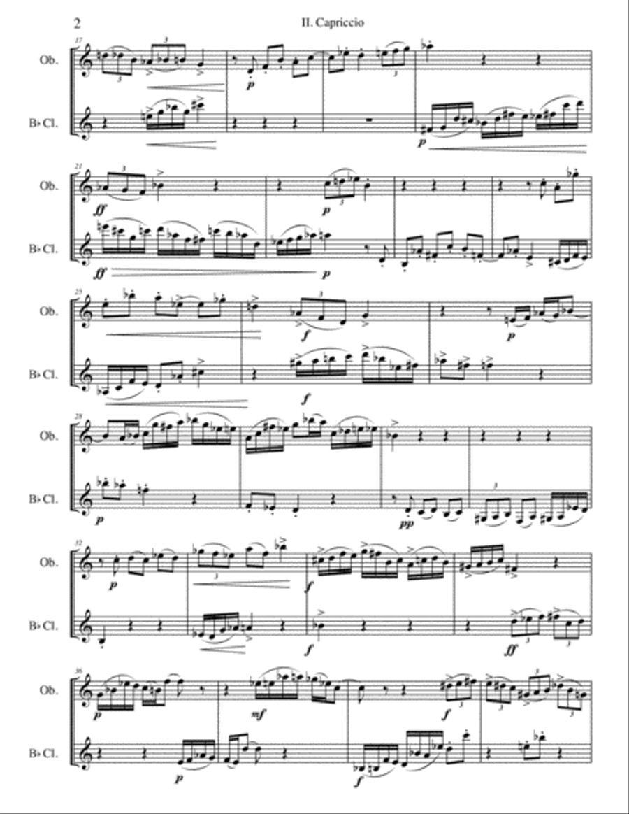 Duo Sonata for Oboe & Clarinet Woodwind Duet scores gallery preview page 5