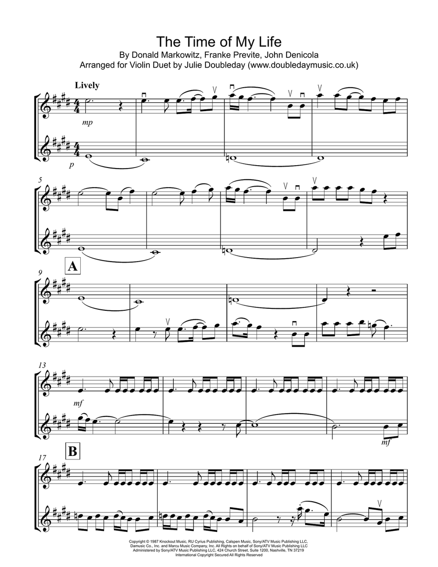 (i've Had) The Time Of My Life String Duet scores gallery preview page 1