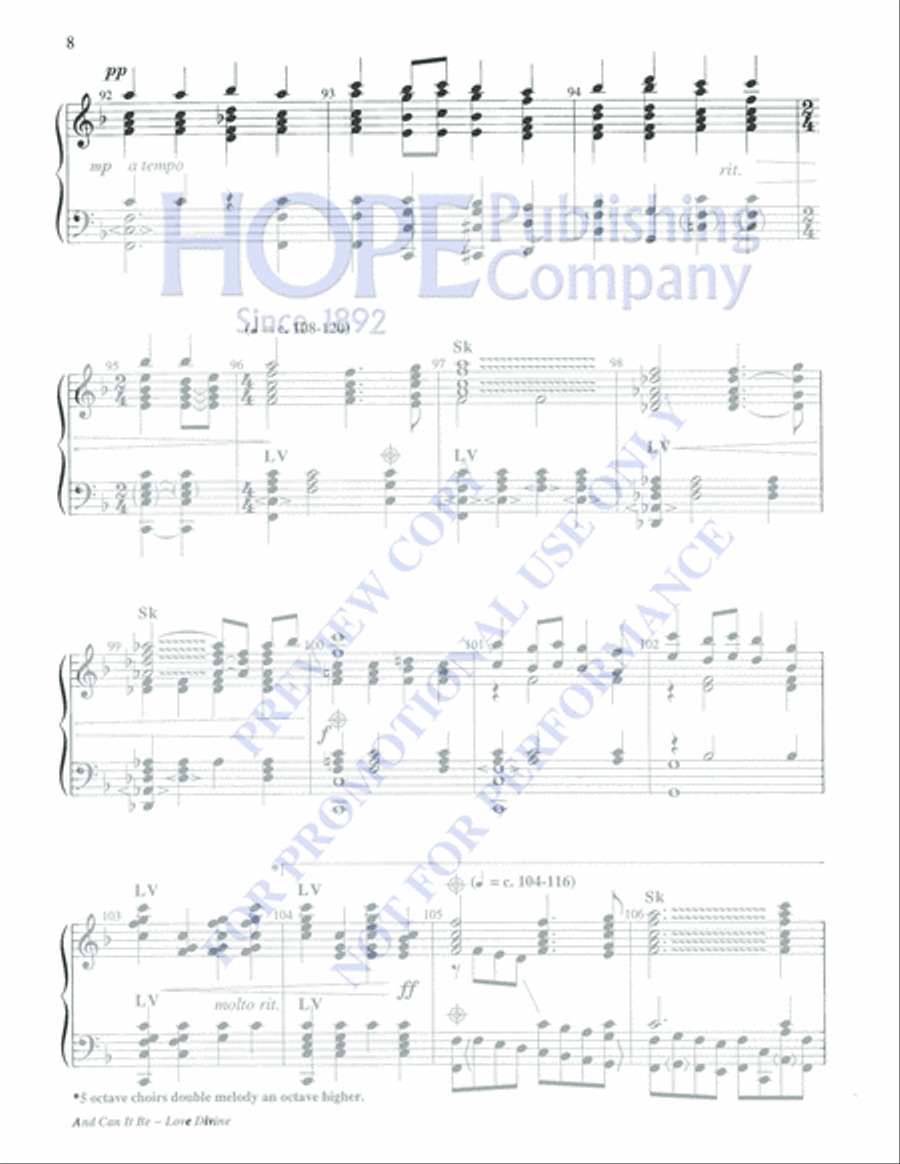 And Can It Be with Love Divine 5-Octaves scores gallery preview page 8