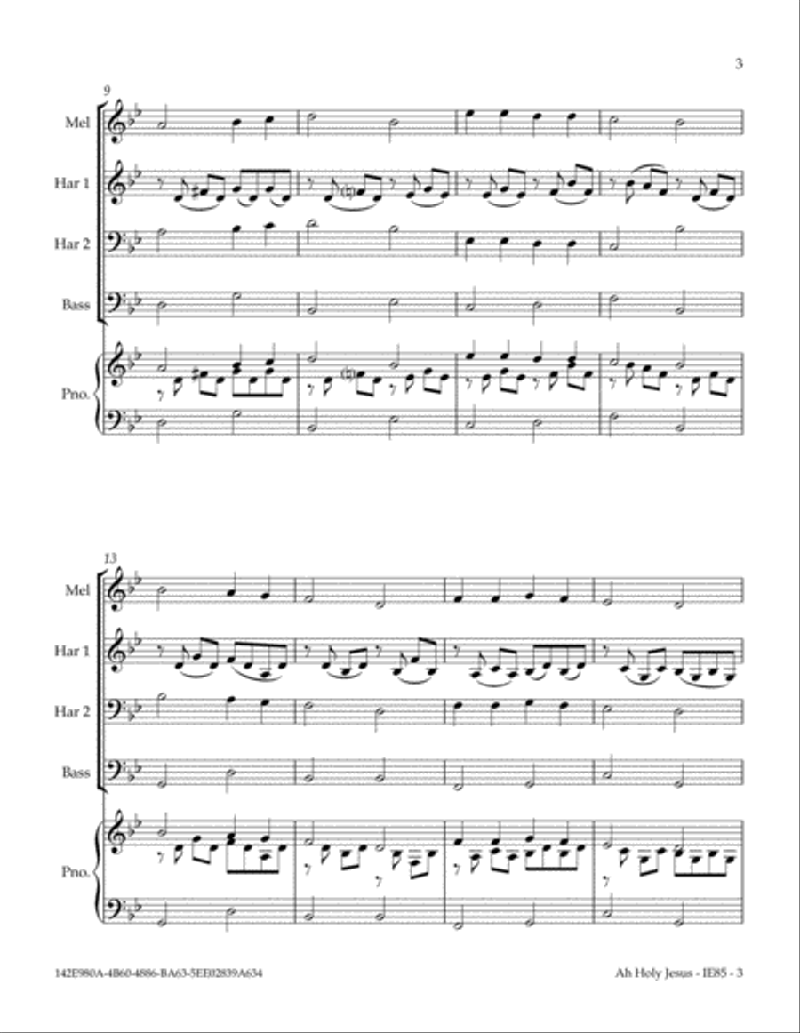 Ah, Holy Jesus (Any size Church Orchestra Series) Small Ensemble scores gallery preview page 4