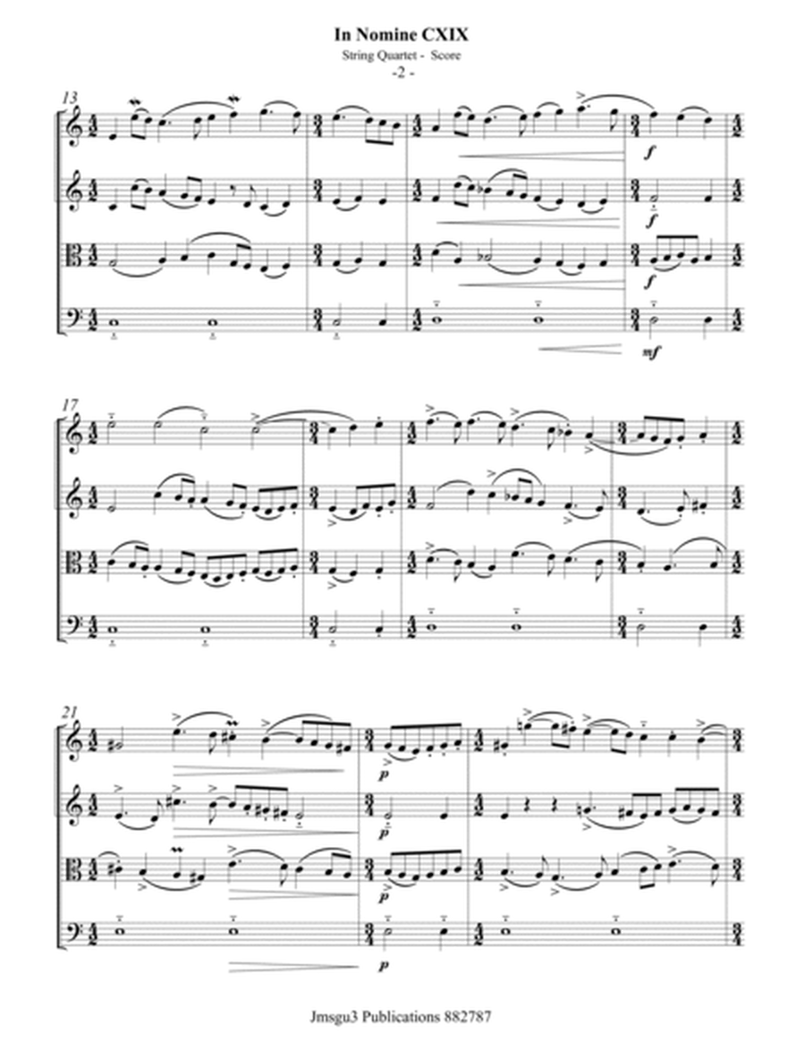Bull: In Nomine CXIX for String Quartet - Score Only image number null