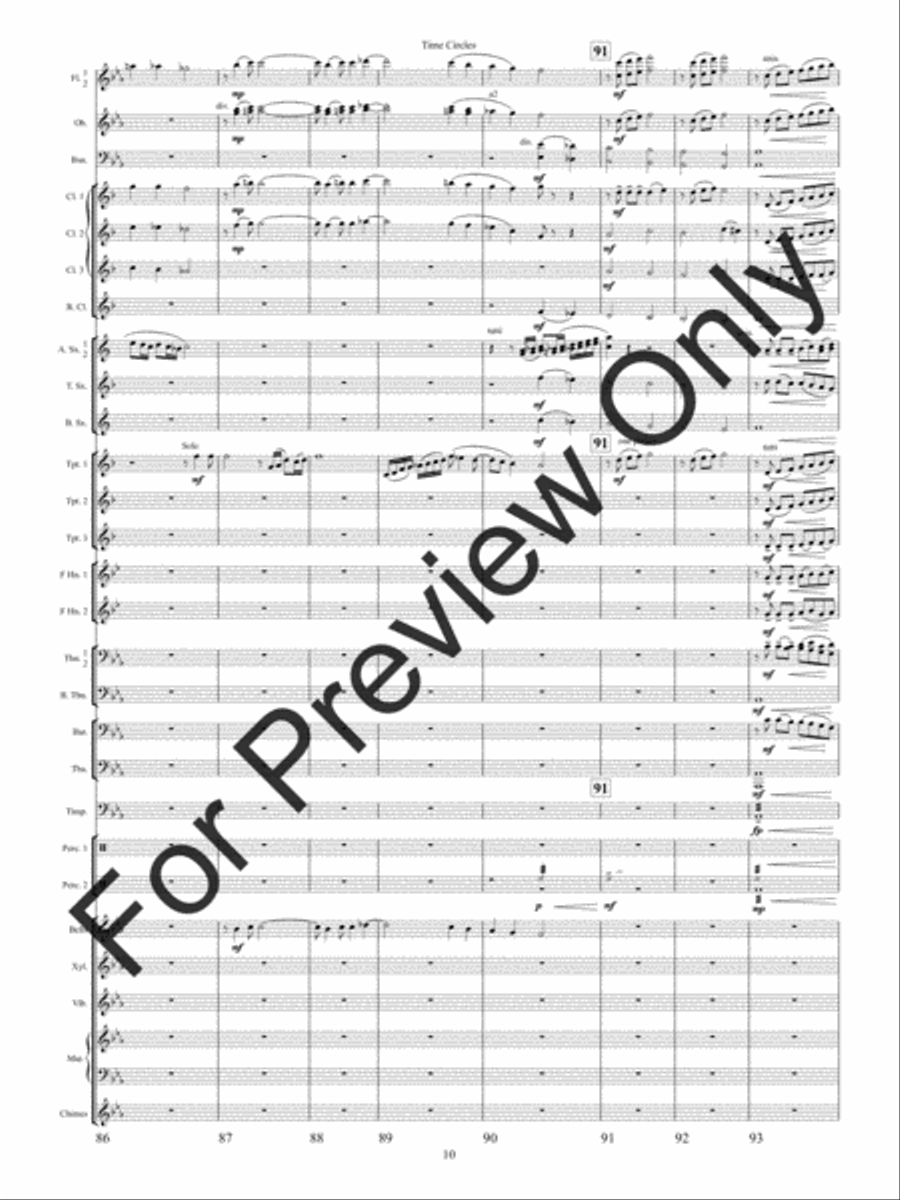 Time Circles (Score) Concert Band scores gallery preview page 13