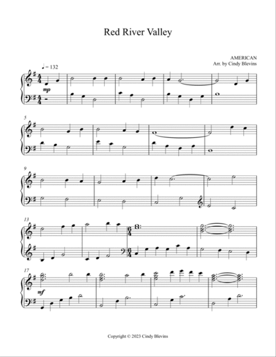 Red River Valley, Piano and Tin Whistle (D) Piano scores gallery preview page 5